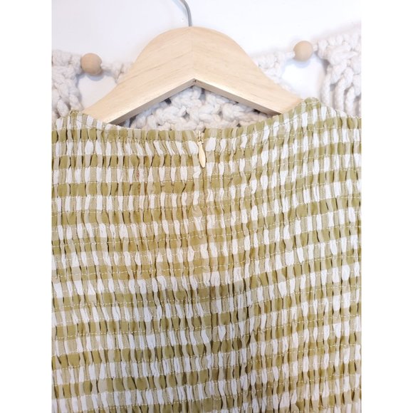 Jessakae Gather Green Gingham Tiered Midi Dress M - Picture 8 of 10